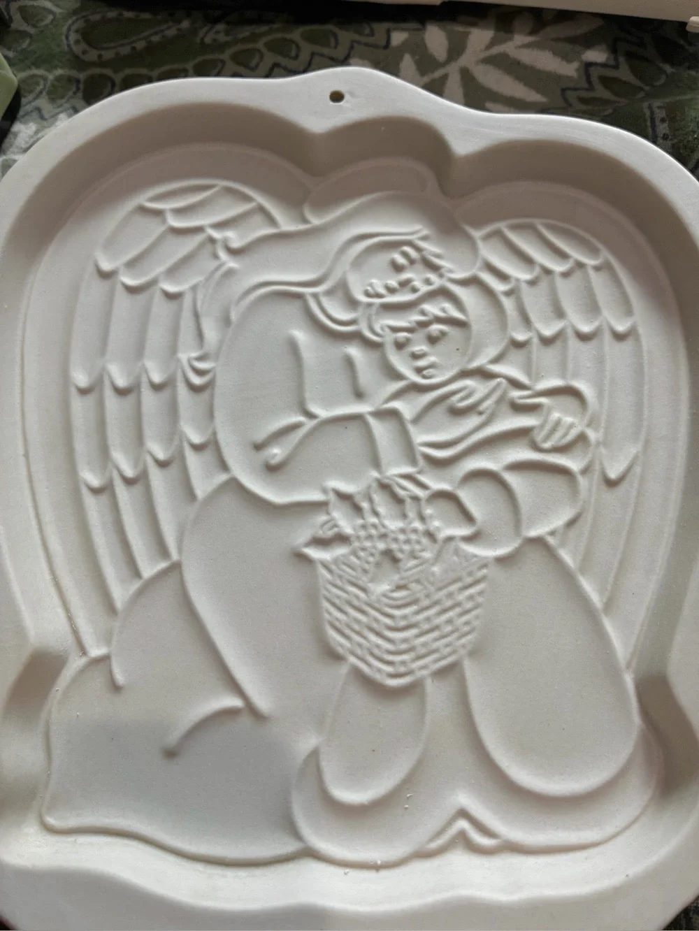 Longaberger 1995 Angel Series Cookie Mold. EC. 7.5”x6”. Original Box. “Love”